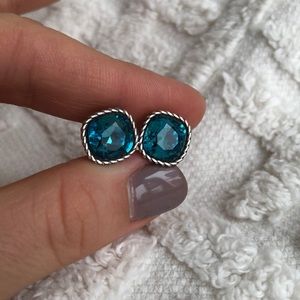 Turquoise Swarovski crystal stud earrings